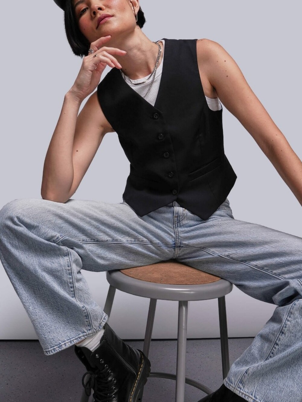 Wildfang Olive Corduroy Button Vest